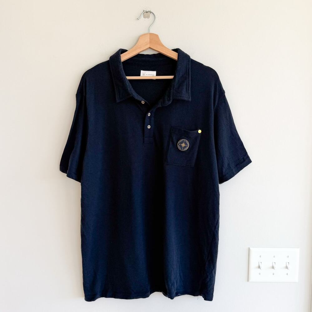 We Norwegians Lindesnes Embroidered Short Sleeve Polo Sweater Shirt Black XXL